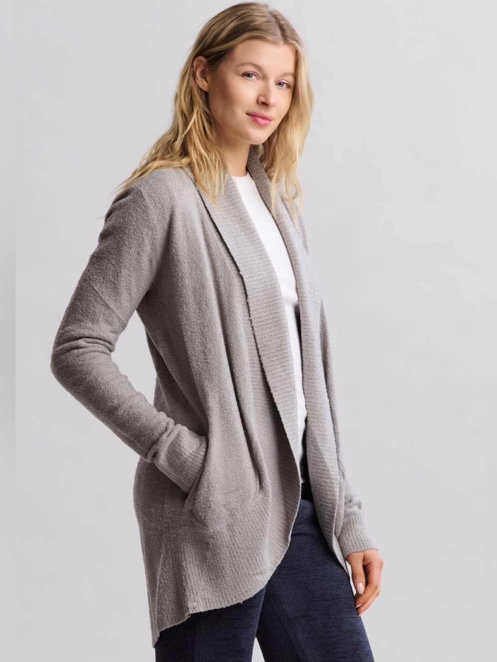 Barefoot Dreams CozyChic Lite® Bamboo Long Sleeve Circle Lounge Cardigan Gray M